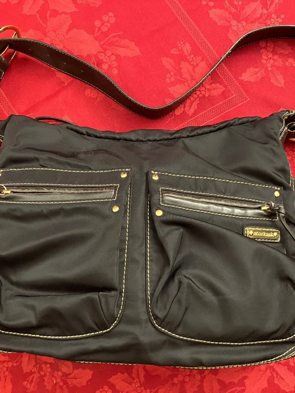 StorkSak London Emily Black Nylon and Leather Diaper Bag (Excellent Condition) - Picture 1 of 11